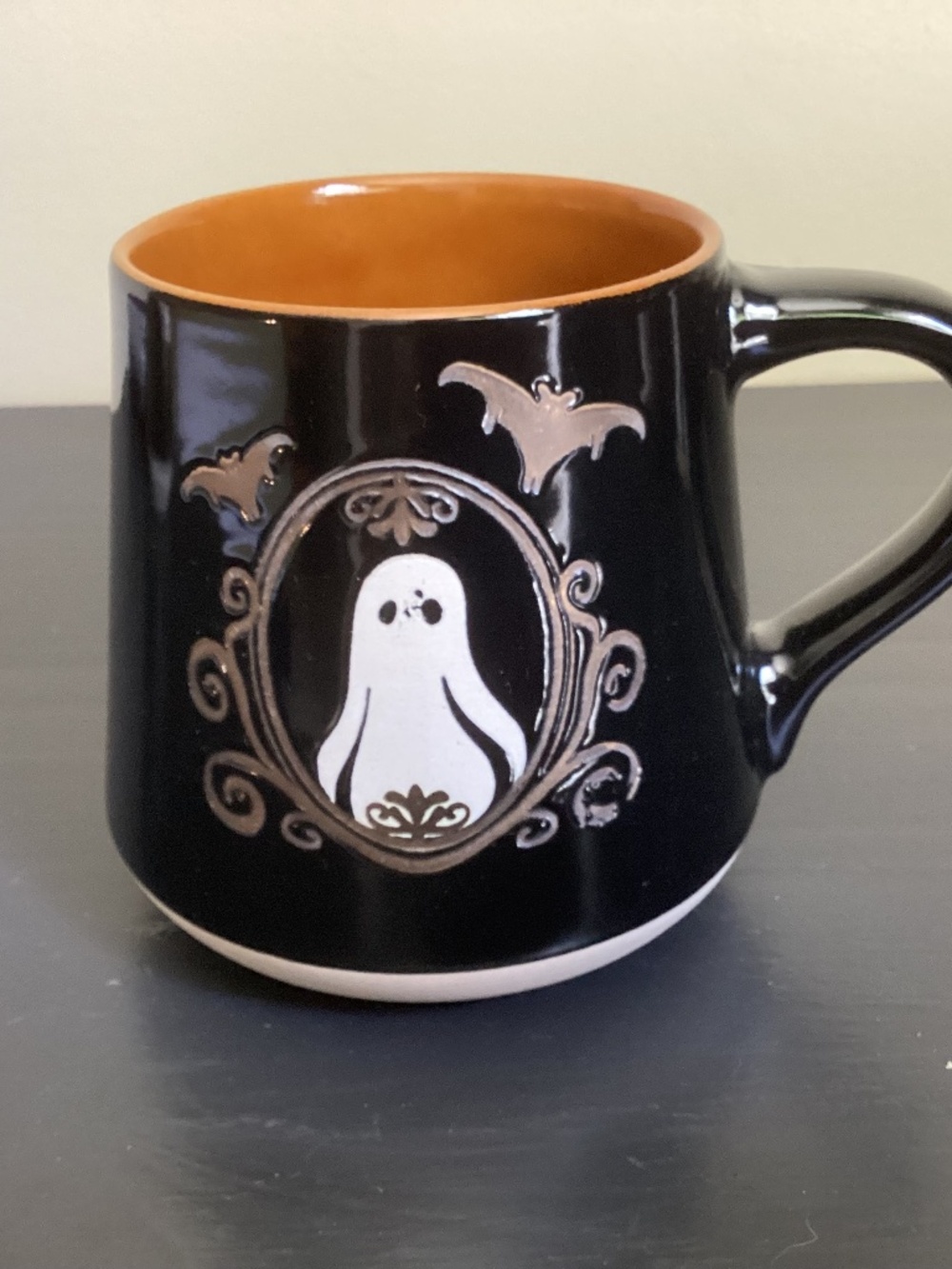 NWT Spectrum Designz Halloween Black Ghosts Brown Interior 20oz